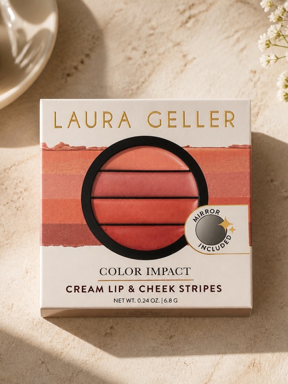 Laura Geller Color Impact Cream Lip & Cheek Stripes with Mirror